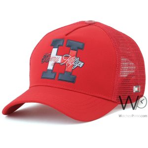 كاب-احمر-ماركة-تومي-هيلفيغر-قطن-trucker