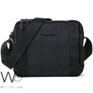 Black waterproof nylon calvin klein crossbody messenger bag for men ck