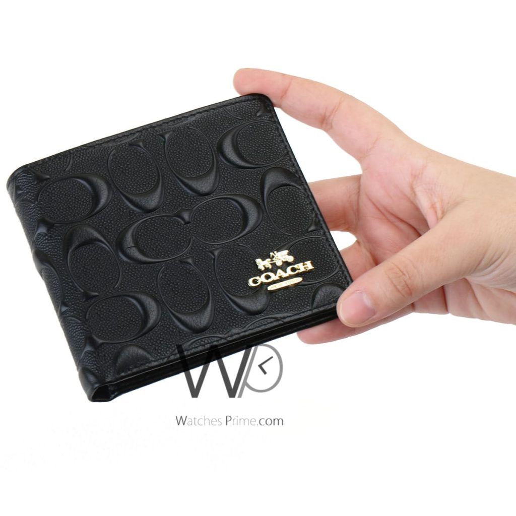 Coach Black Patterned Wallet Leather Men | Watches Prime