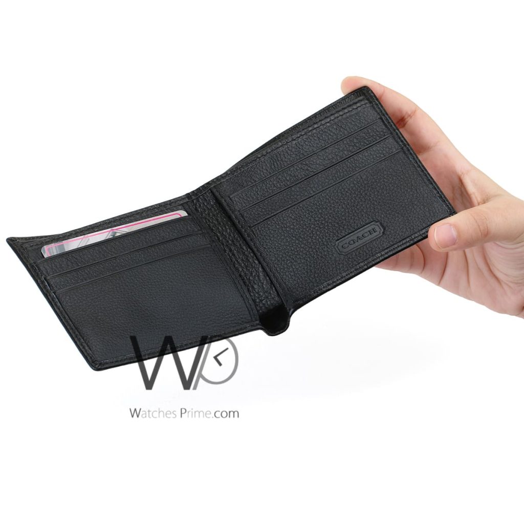 Coach Black Patterned Wallet Leather Men | Watches Prime