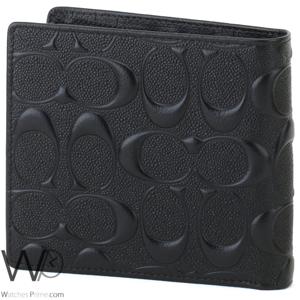 Coach Black Patterned Wallet Leather Men | Watches Prime