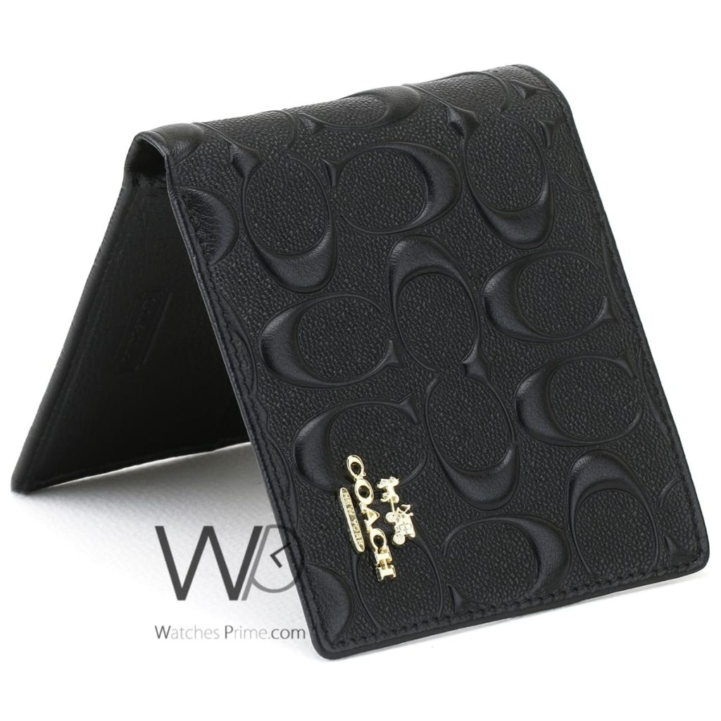 Coach Black Patterned Wallet Leather Men | Watches Prime