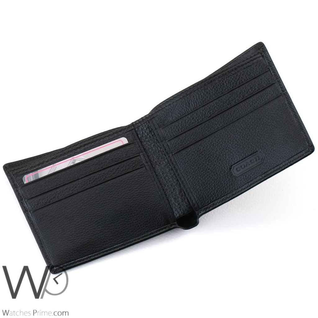 Coach Black Patterned Wallet Leather Men | Watches Prime