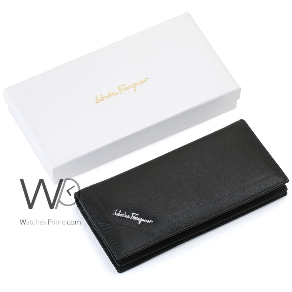 Ferragamo Salvatore Long Wallet Black Men | Watches Prime
