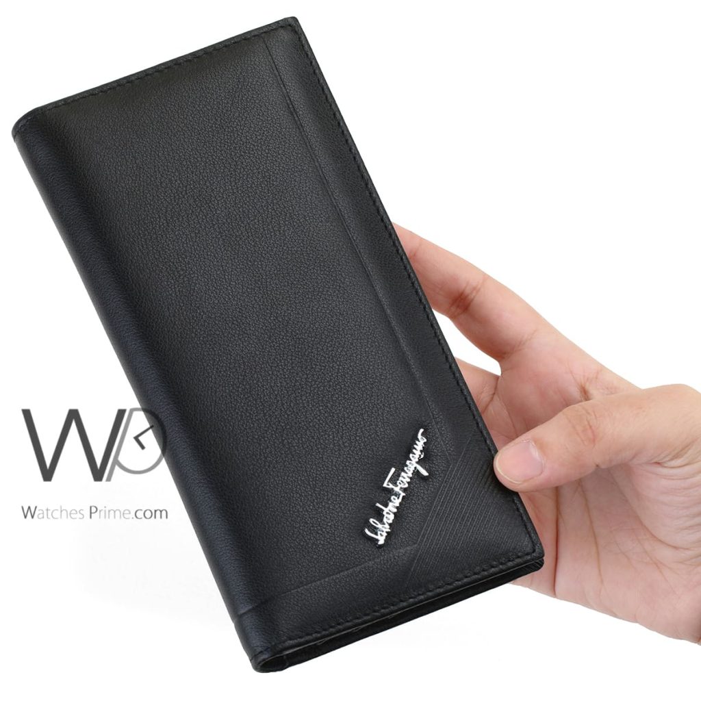 Ferragamo Salvatore Long Wallet Black Men | Watches Prime