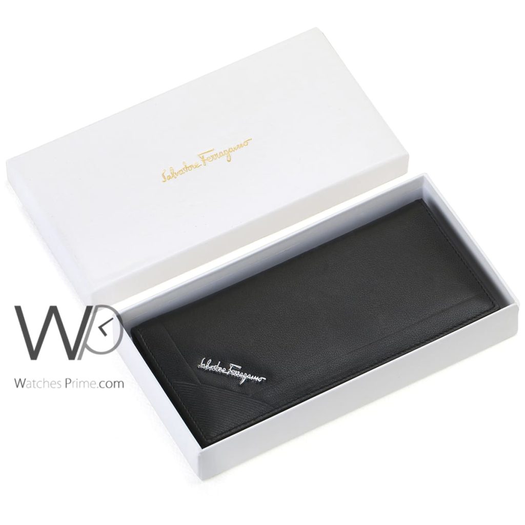 Ferragamo Salvatore Long Wallet Black Men | Watches Prime
