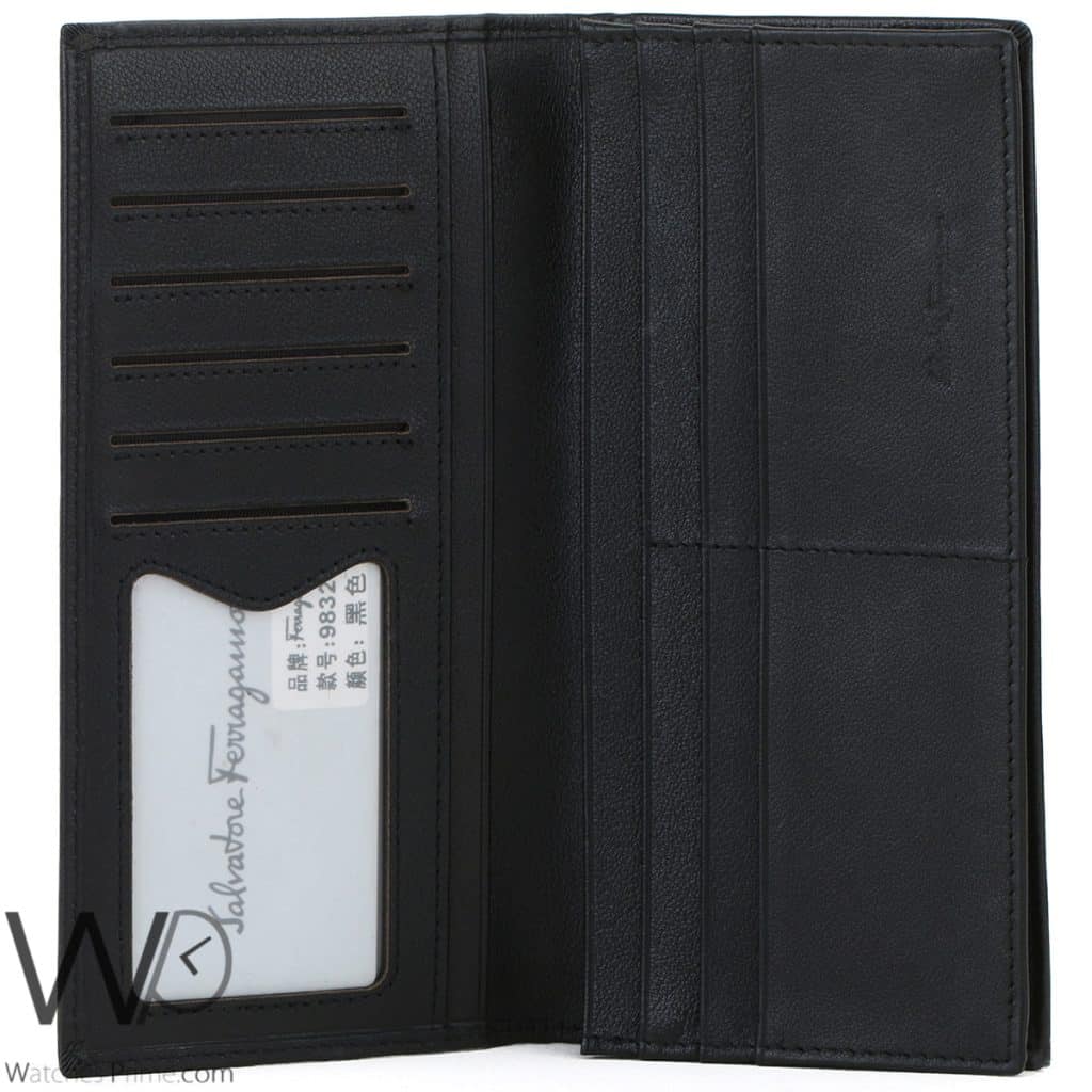 Ferragamo Salvatore Long Wallet Black Men | Watches Prime
