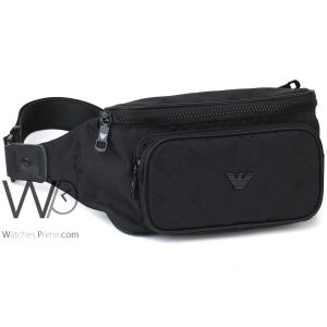 Giorgio armani nylon spirit waist belt black patterned bag men ja