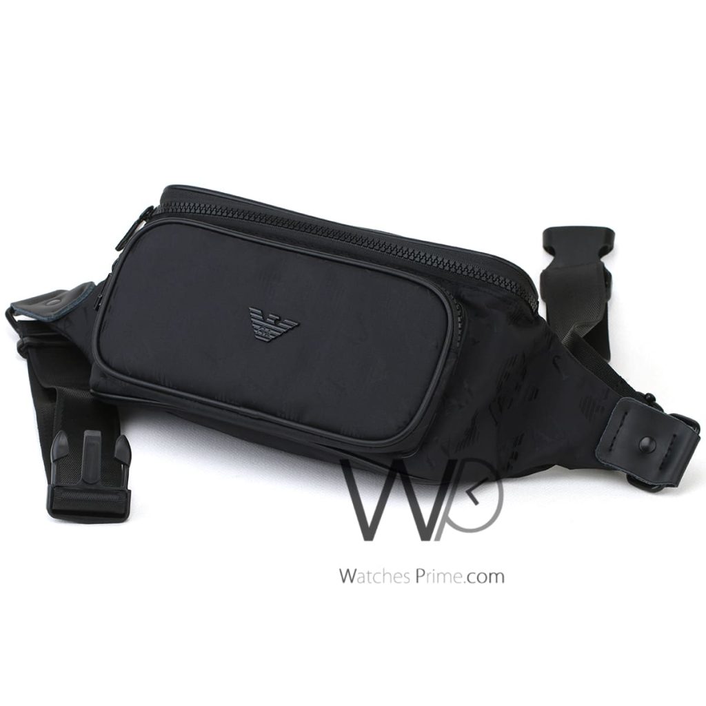 Giorgio Armani JA Nylon Waist Bag Men Black | Watches Prime