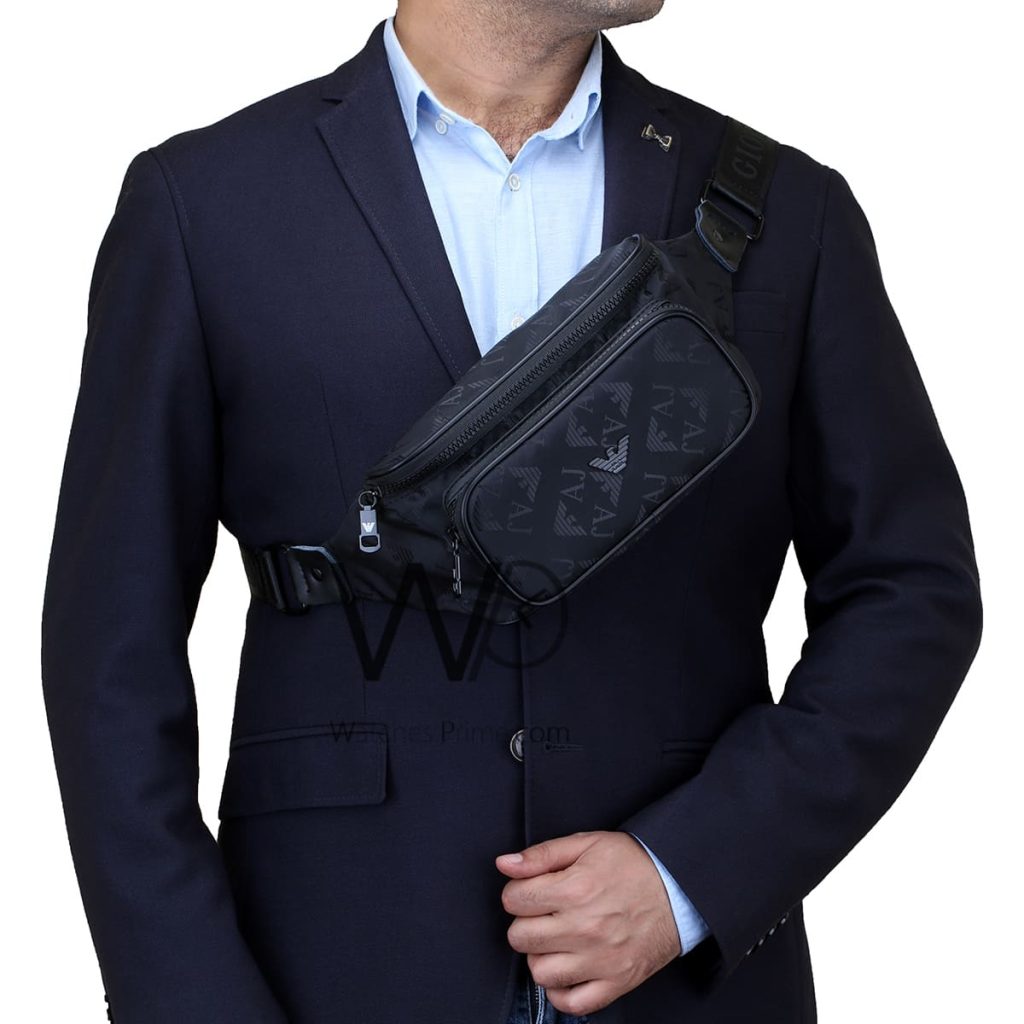 Giorgio Armani JA Nylon Waist Bag Men Black | Watches Prime