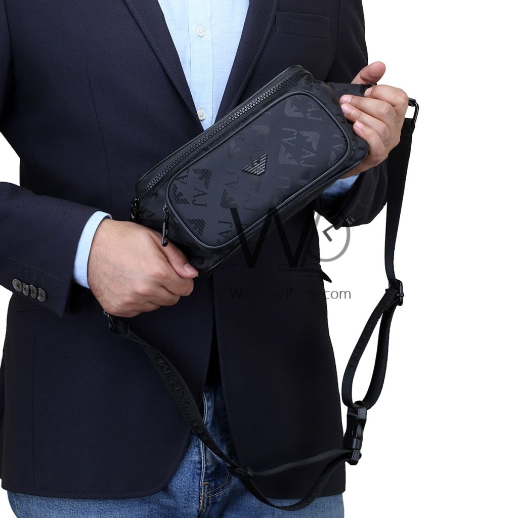 Giorgio Armani JA Nylon Waist Bag Men Black | Watches Prime