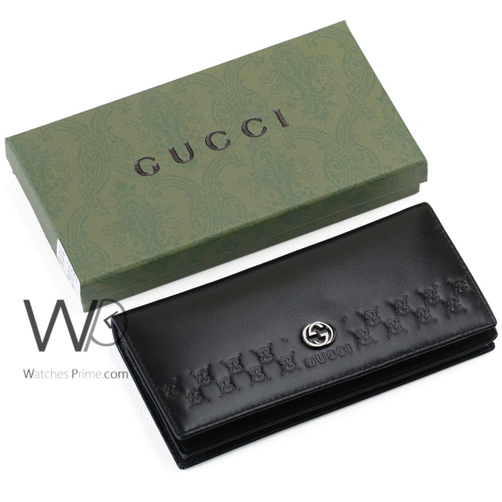 محفظة قوتشي طويلة Gucci GG جلد اسود رجالي |واتشز برايم