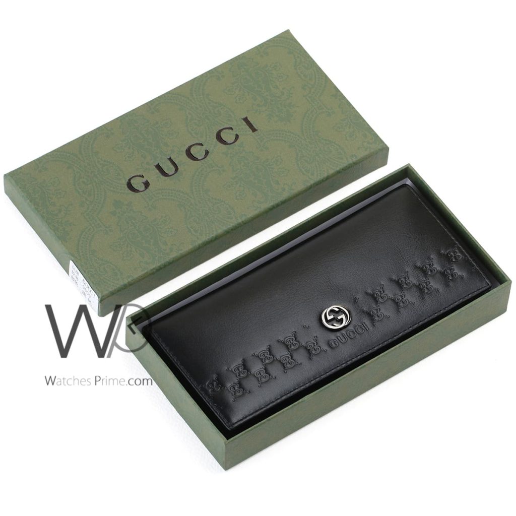 محفظة قوتشي طويلة Gucci GG جلد اسود رجالي |واتشز برايم