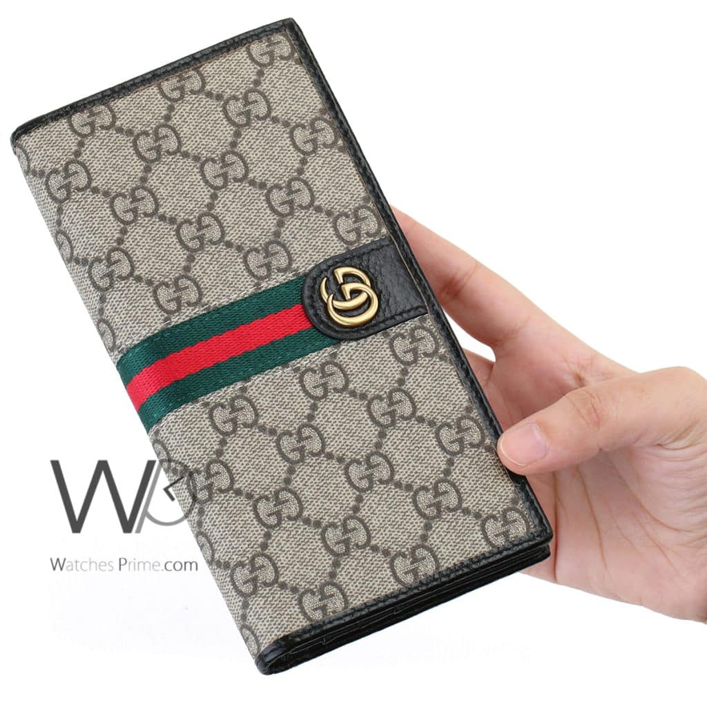 Gucci GG Long Wallet Gray Leather For Men | Watches Prime