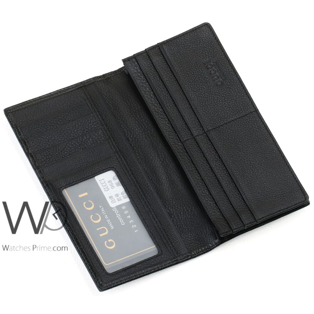 Gucci GG Long Wallet Gray Leather For Men | Watches Prime