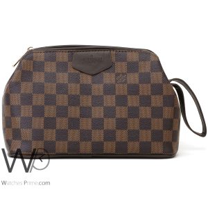 Louis vuitton brown leather handbag wash patterned bag men lv