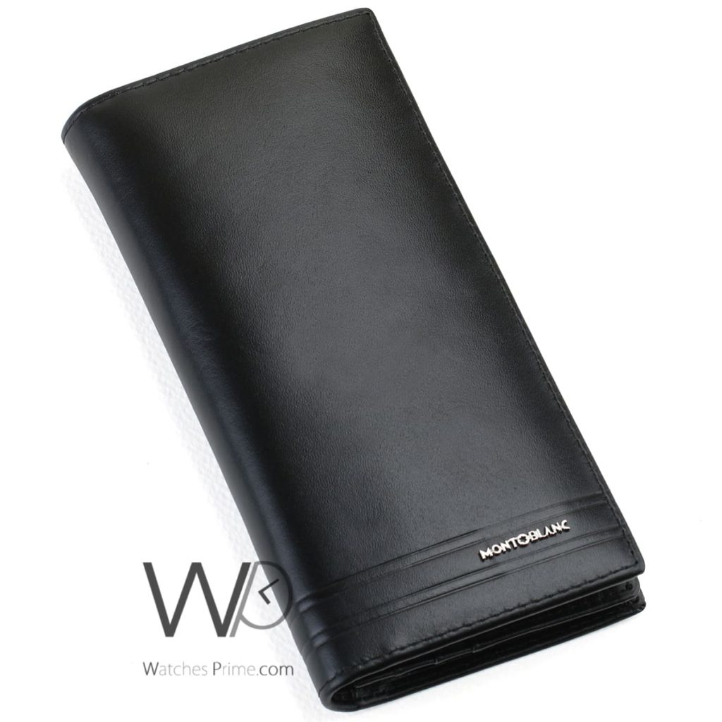 Montblanc Long Wallet Shiny Black Leather Men | Watches Prime