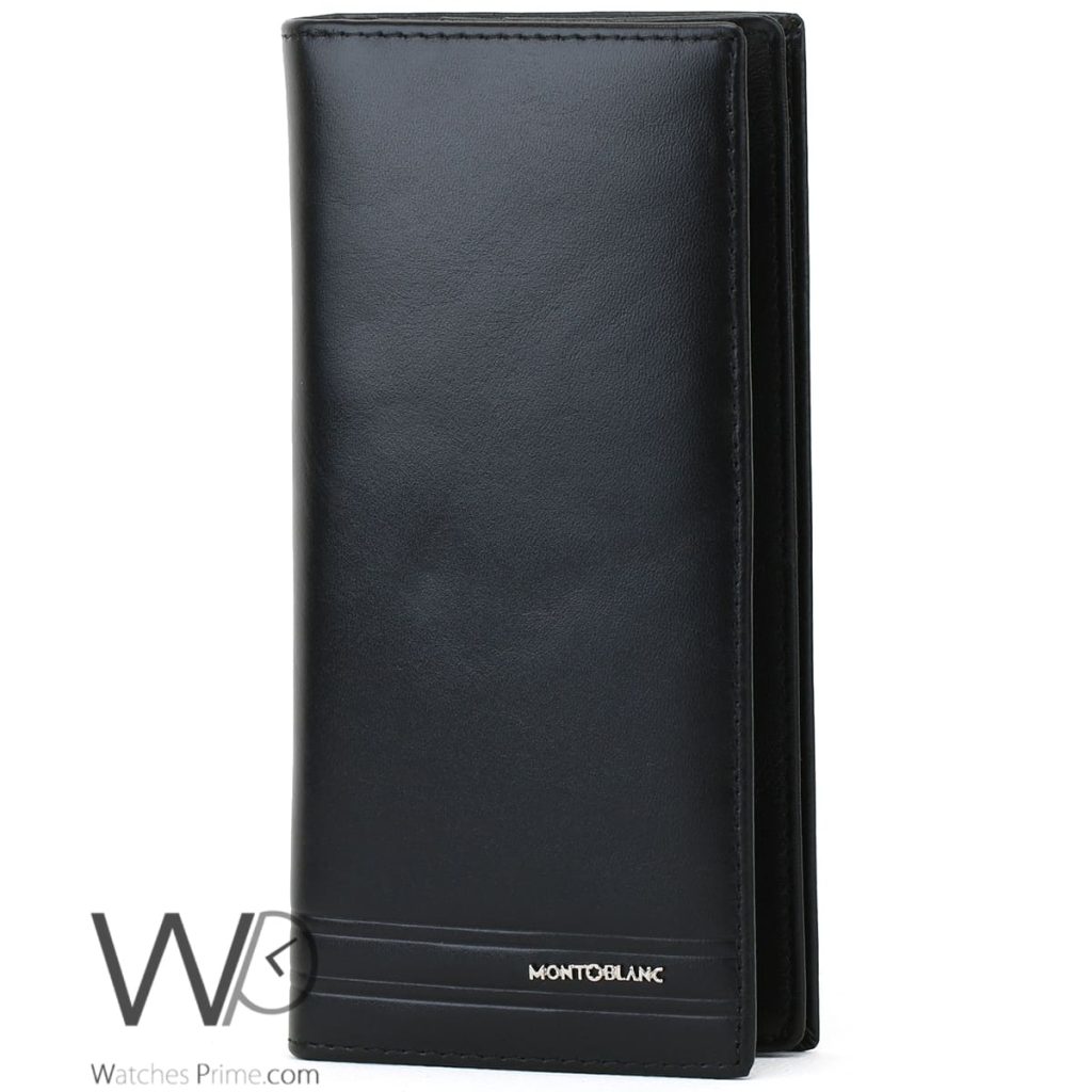 Montblanc Long Wallet Shiny Black Leather Men | Watches Prime