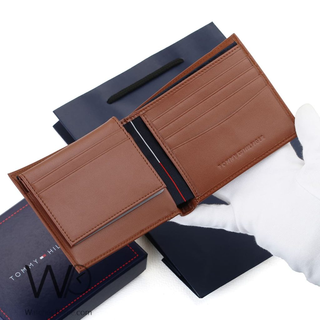 Tommy Wallet Genuine Leather Brown For Men | Watches Prime