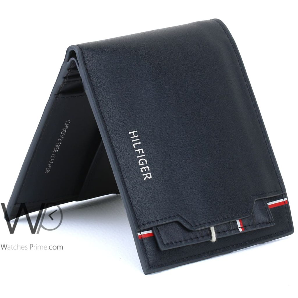 Tommy Wallet Genuine Leather Navy Blue Men | Watches Prime