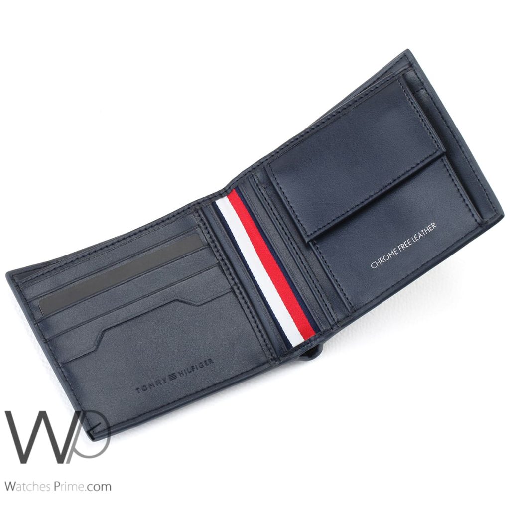 Tommy Wallet Genuine Leather Navy Blue Men | Watches Prime