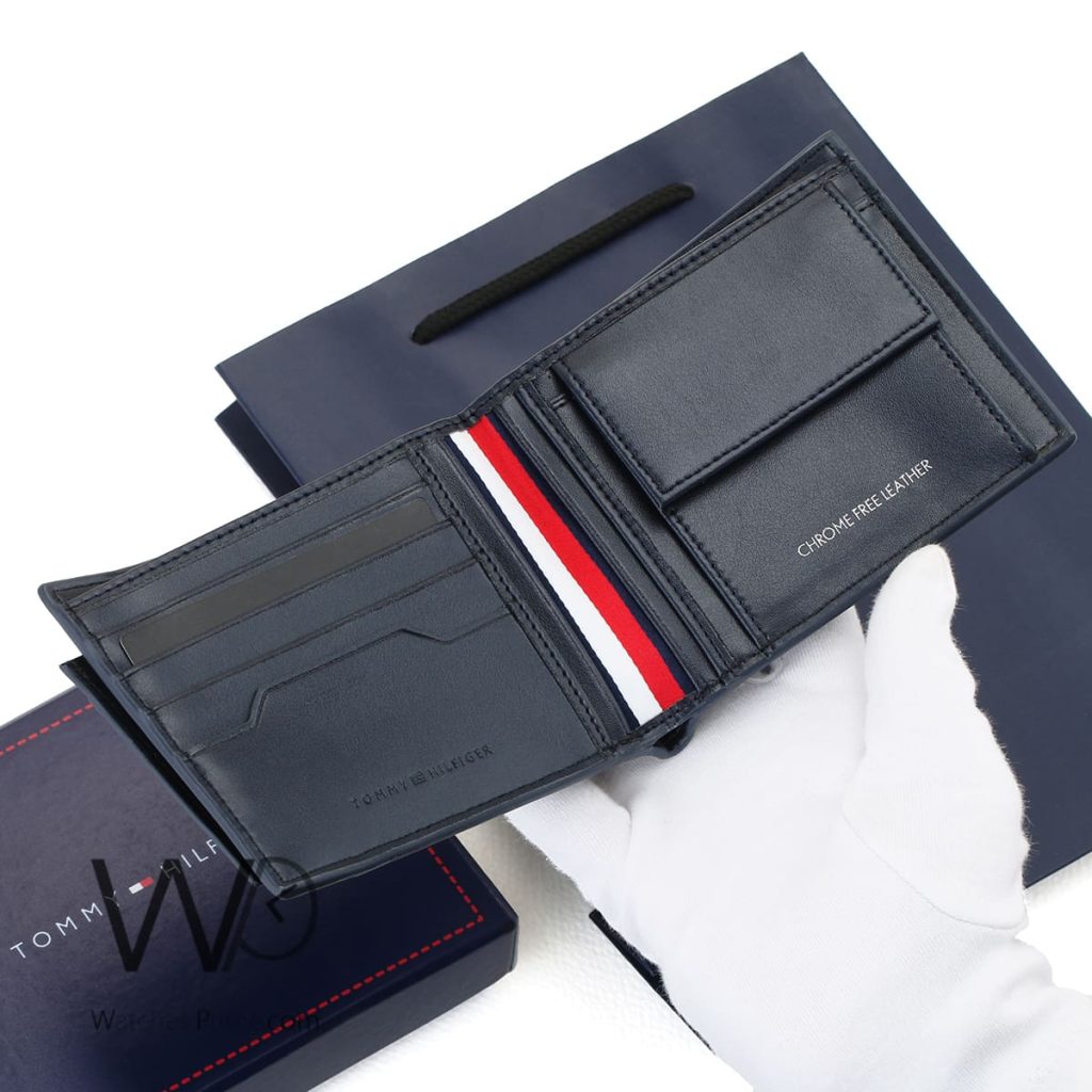 Tommy Wallet Genuine Leather Navy Blue Men | Watches Prime
