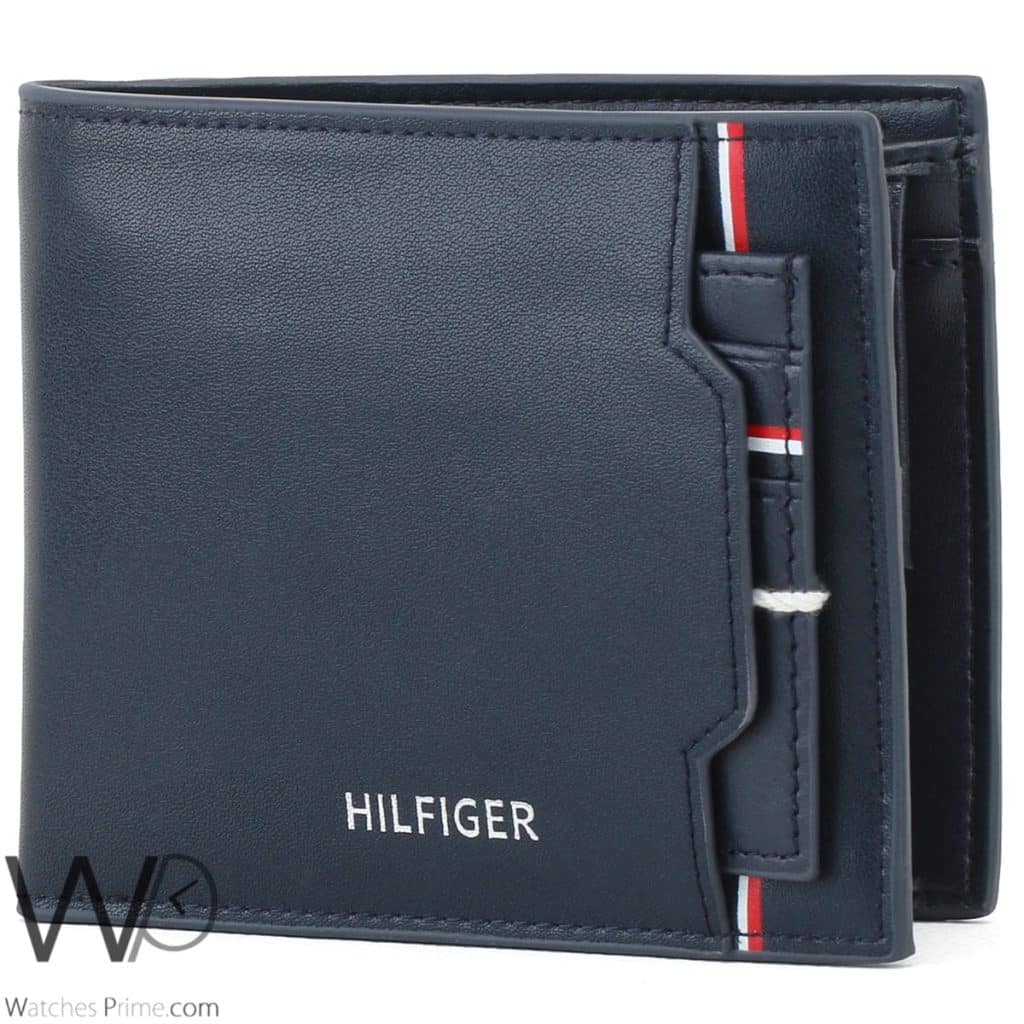 Tommy Wallet Genuine Leather Navy Blue Men | Watches Prime