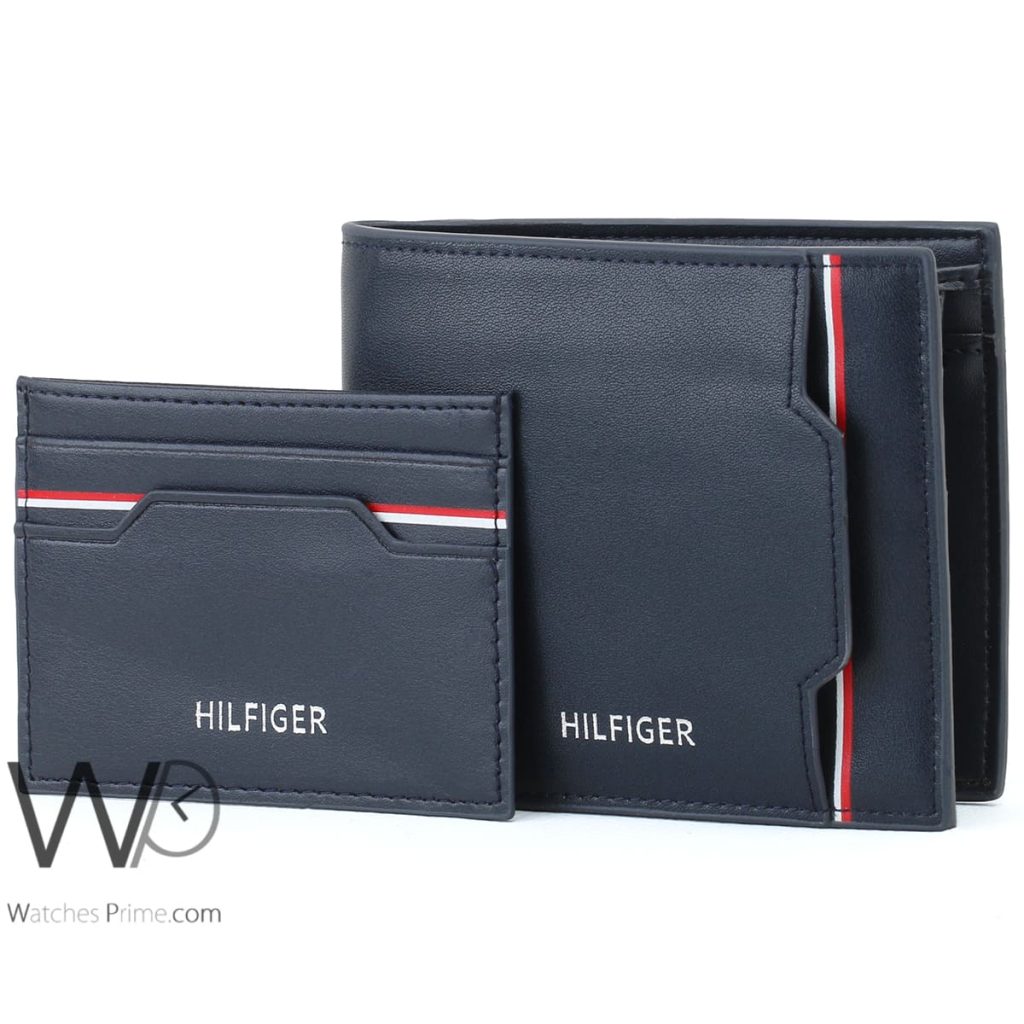 Tommy Wallet Genuine Leather Navy Blue Men | Watches Prime