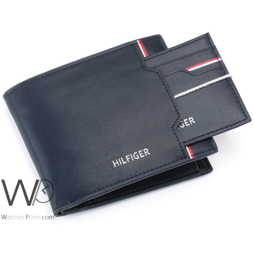 Tommy Wallet Genuine Leather Navy Blue Men | Watches Prime