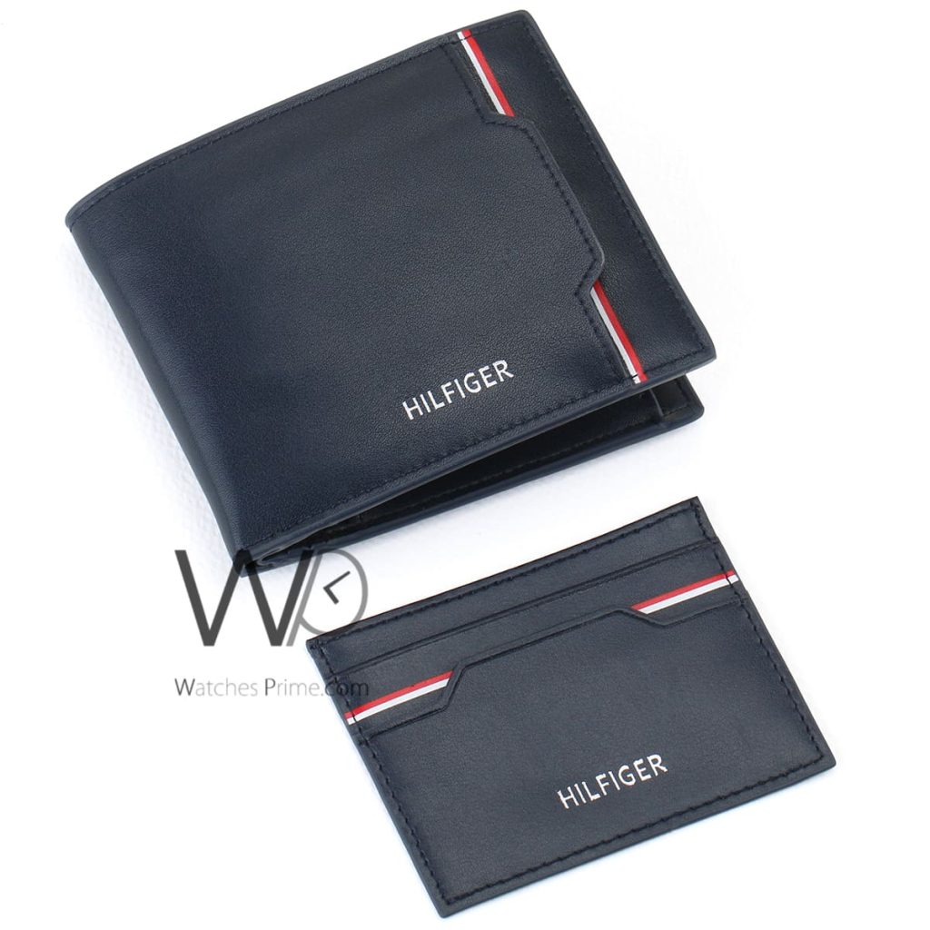 Tommy Wallet Genuine Leather Navy Blue Men | Watches Prime