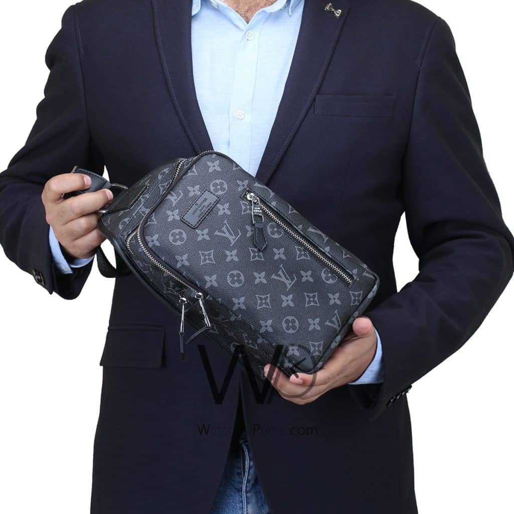 شنطة لويس فيتون LV كتف جلد اسود رجالي | واتشز برايم