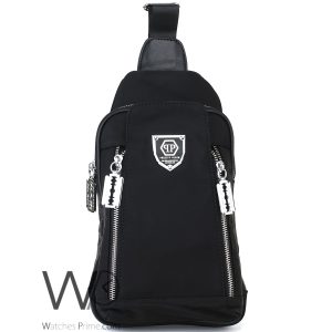 Sling shoulder philipp plein black nylon bag men razor blade zipper pp