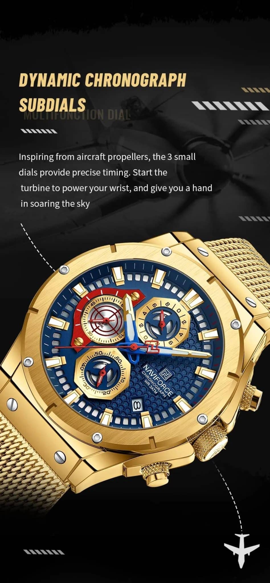 Naviforce Men's Watch NF8027S G BE | Watches Prime
