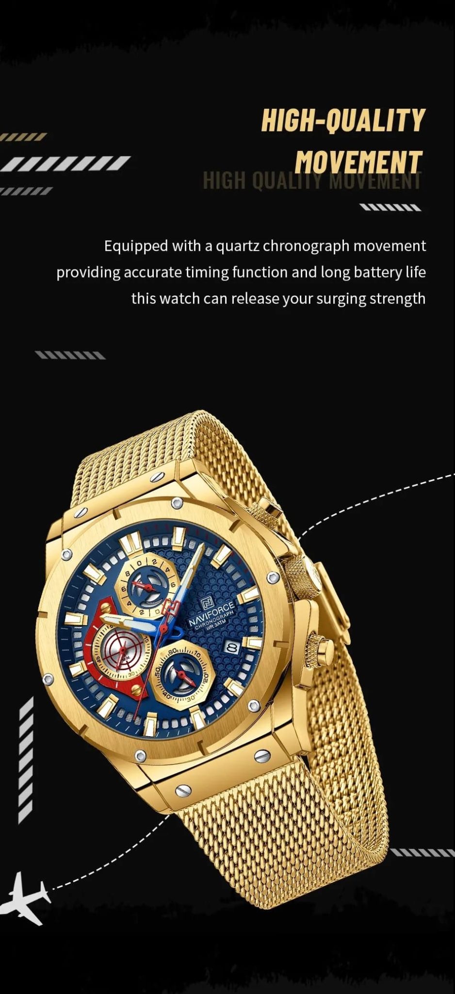 Naviforce Men's Watch NF8027S G BE | Watches Prime