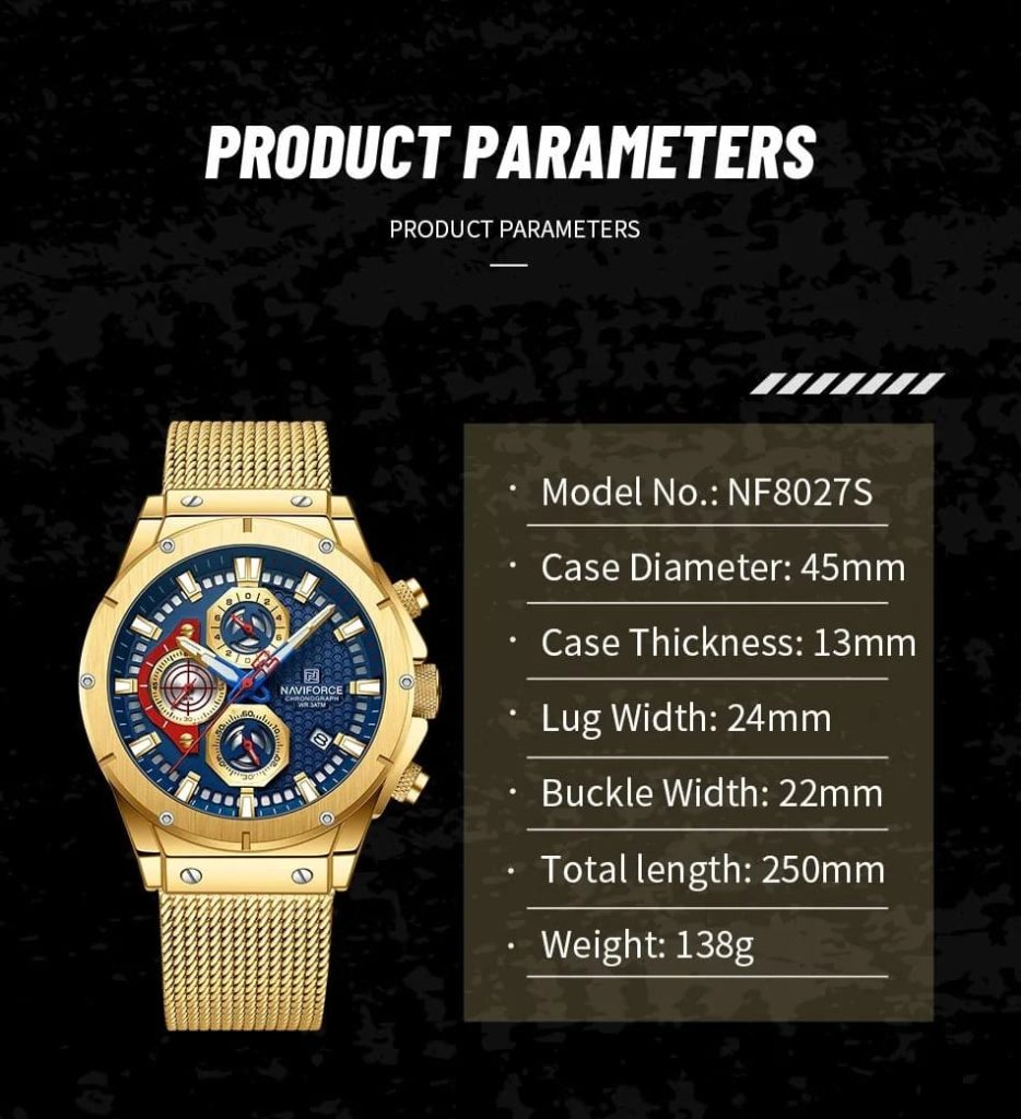 Naviforce Men's Watch NF8027S G BE | Watches Prime