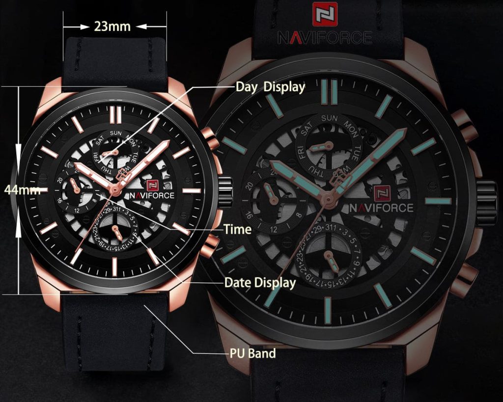 Naviforce Men's Watch NF9129 B W GY | Watches Prime