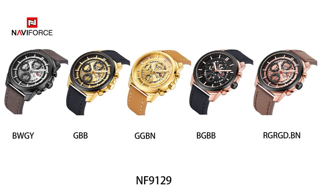 Naviforce Men's Watch NF9129 B W GY | Watches Prime