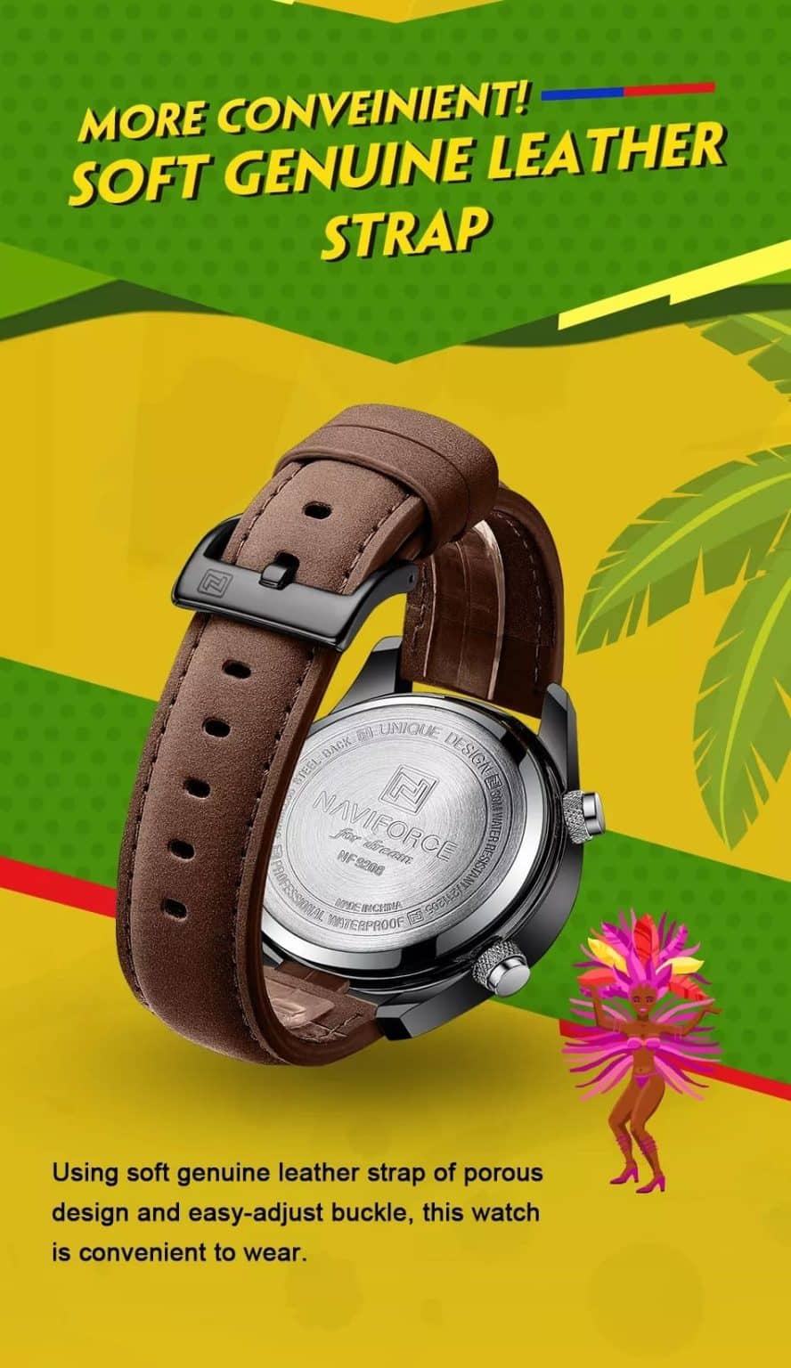 Naviforce Men's Watch NF9208 B B D BN | Watches Prime