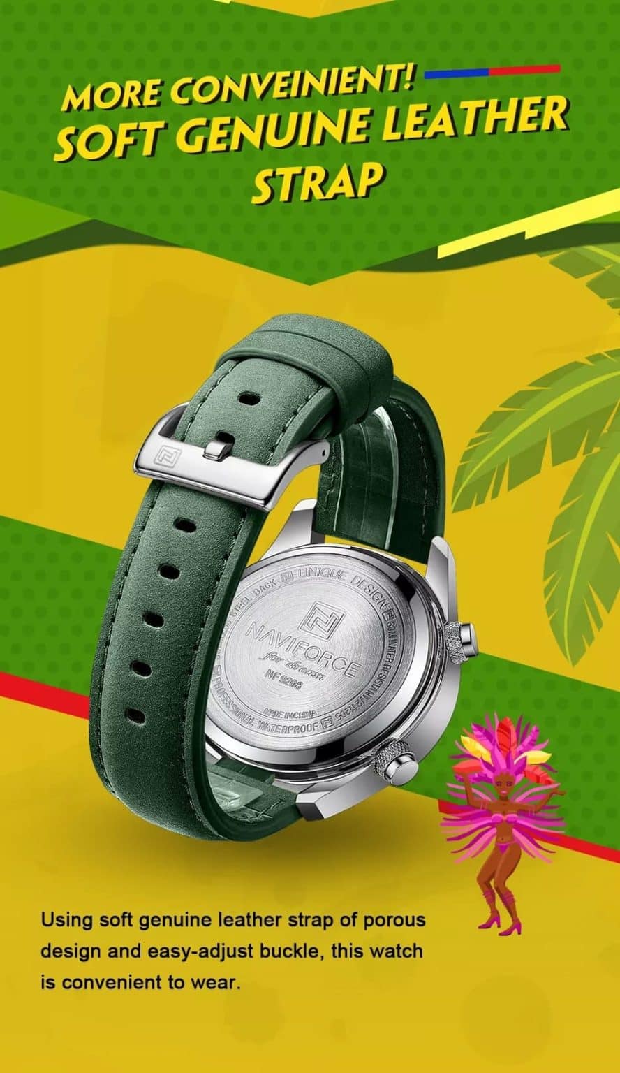 Naviforce Men's Watch NF9208 S GN GN | Watches Prime
