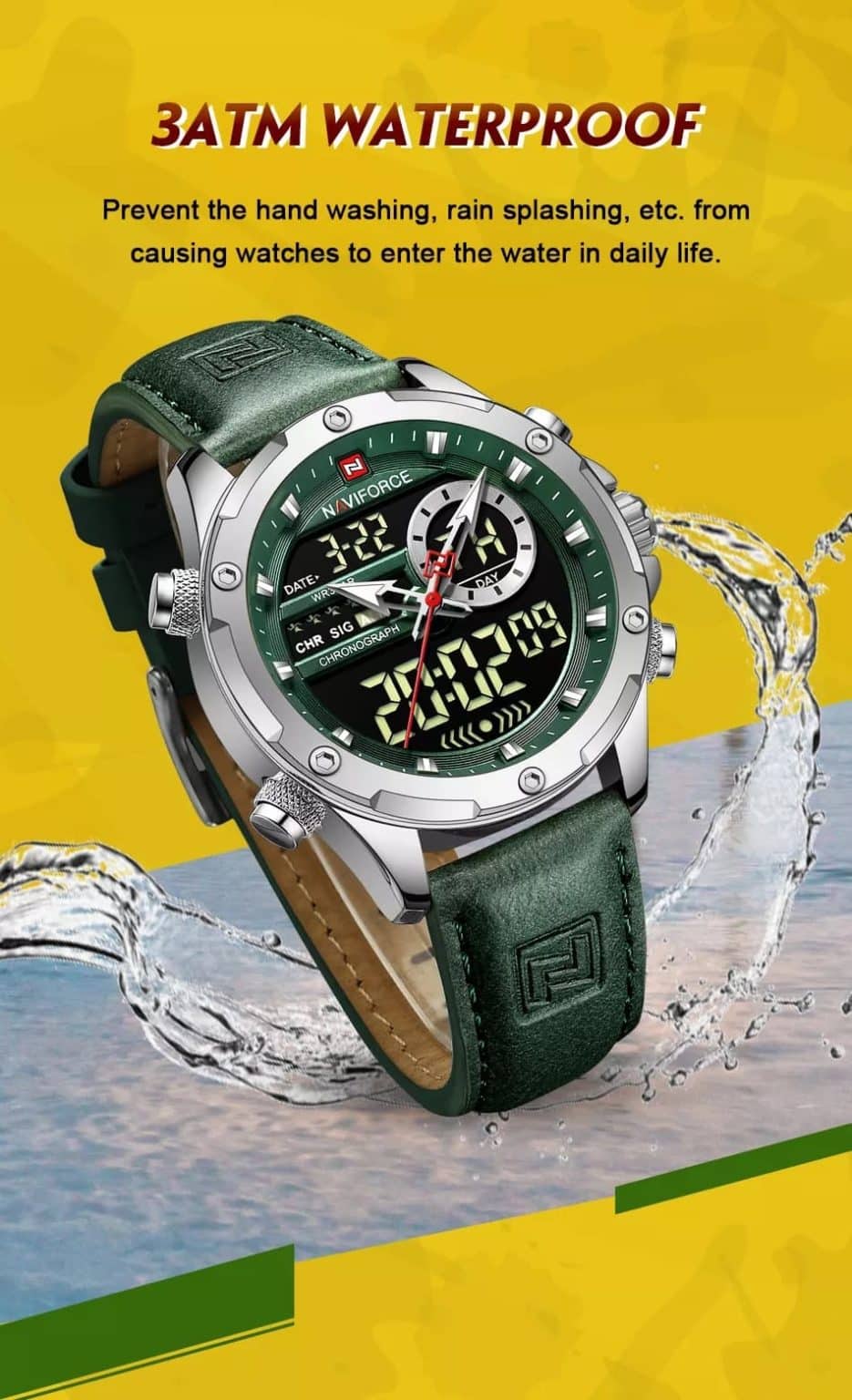 Naviforce Men's Watch NF9208 S GN GN | Watches Prime