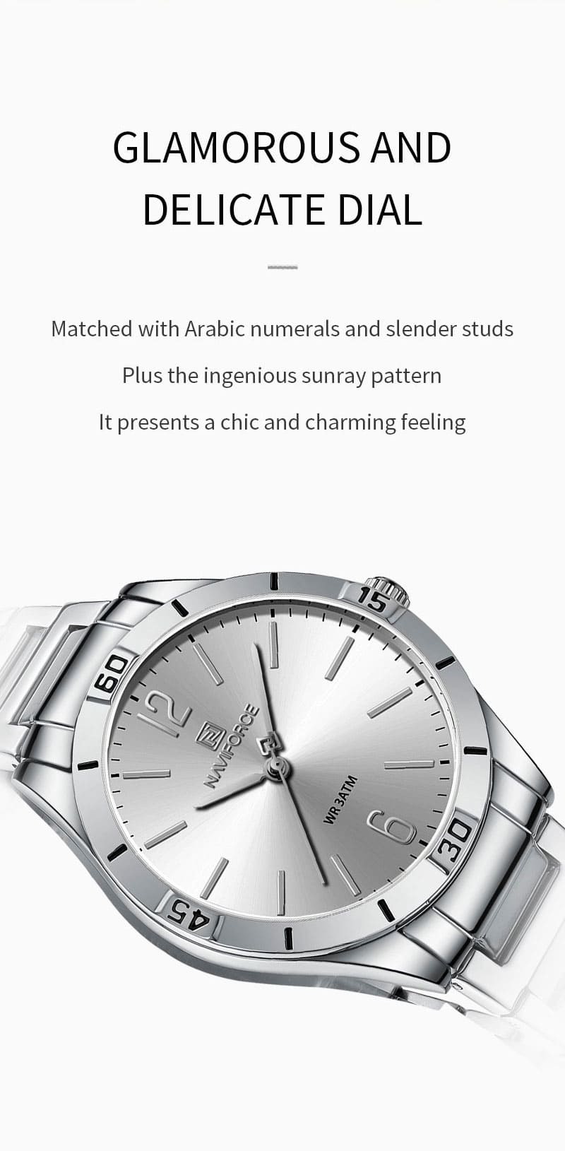 ساعة يد نافي فورس للنساء NF5029 S W | واتشز برايم