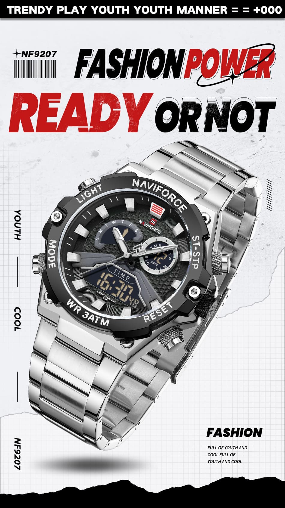 Naviforce Men's Watch NF9207 S B B | Watches Prime