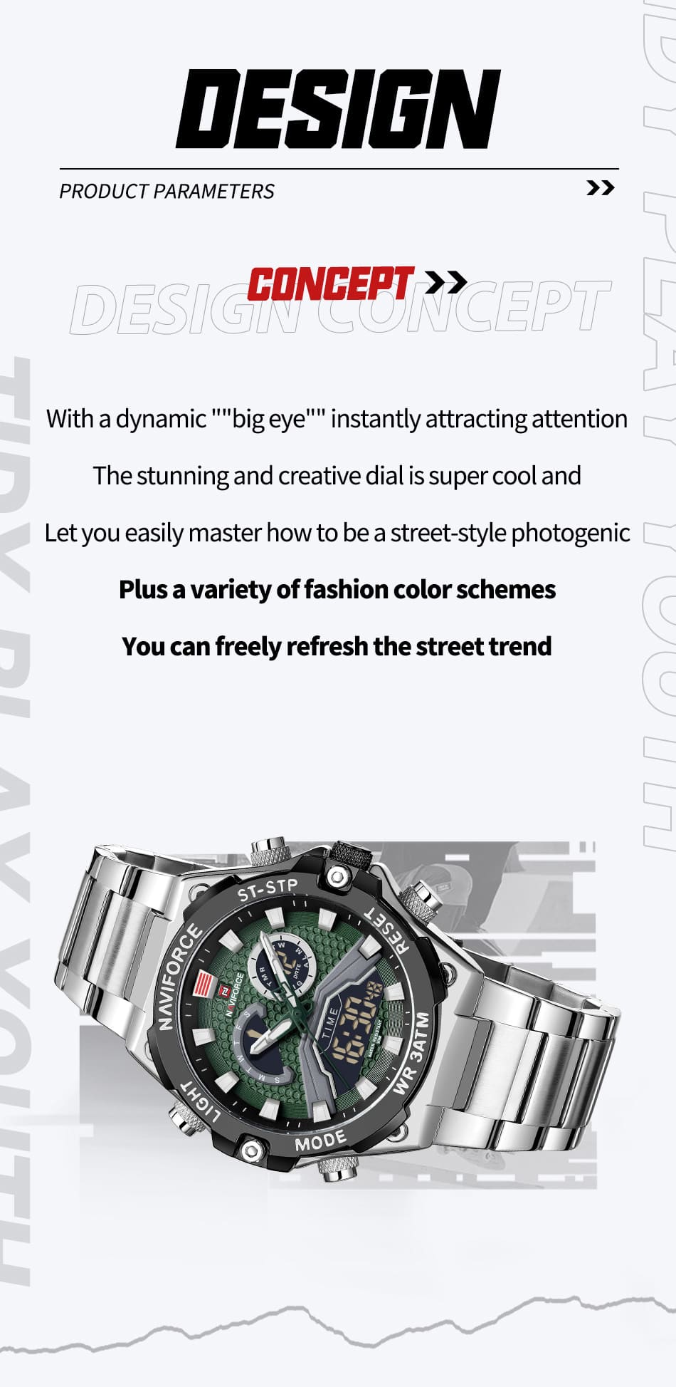 Naviforce Men's Watch NF9207 S B GN | Watches Prime