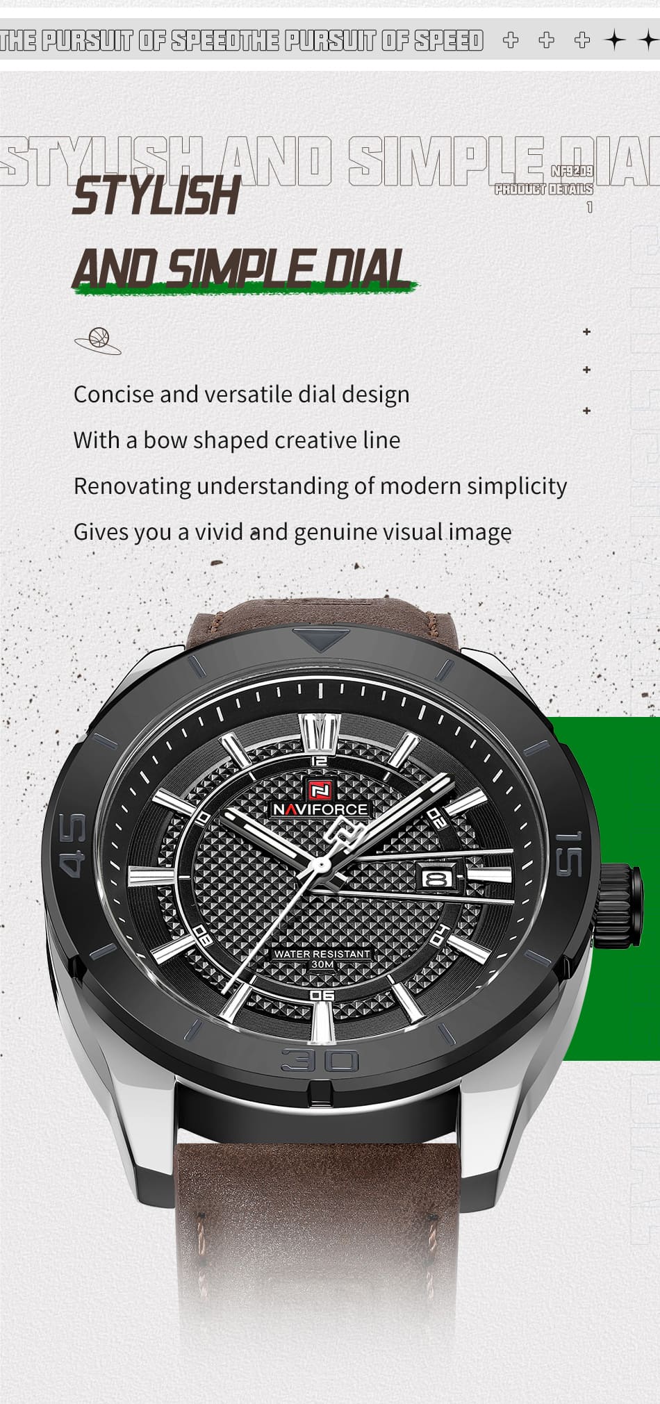 Naviforce Men's Watch NF9209 S B D BN | Watches Prime