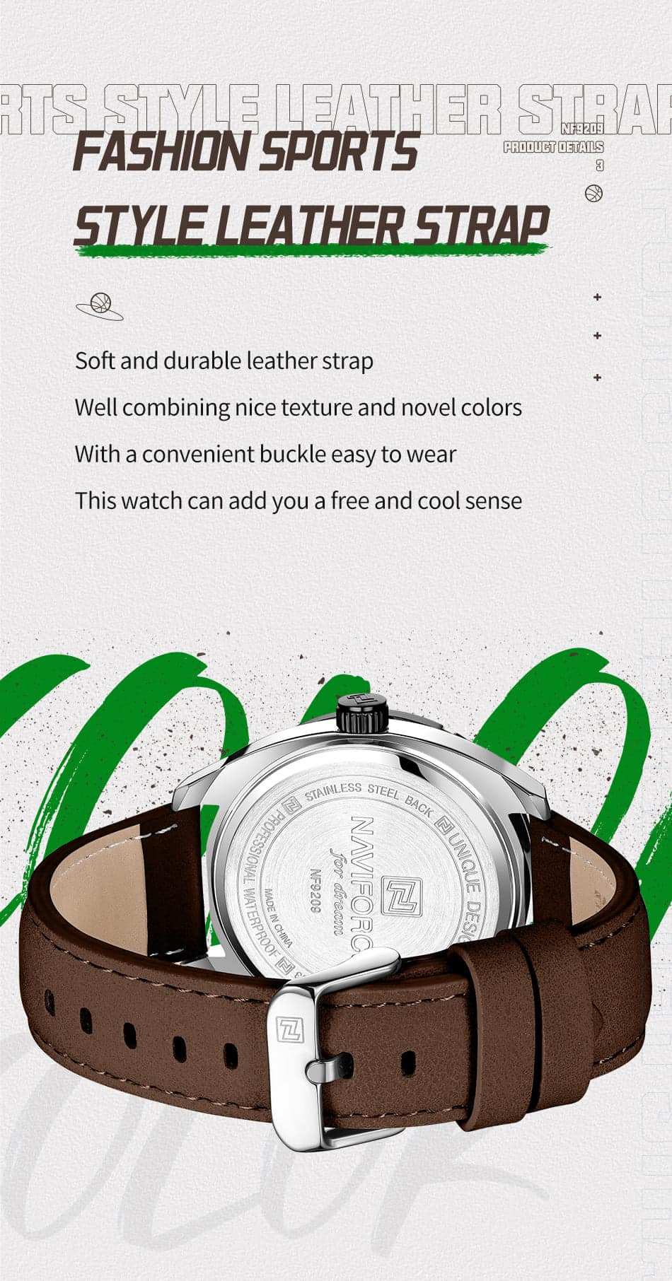 Naviforce Men's Watch NF9209 S B D BN | Watches Prime