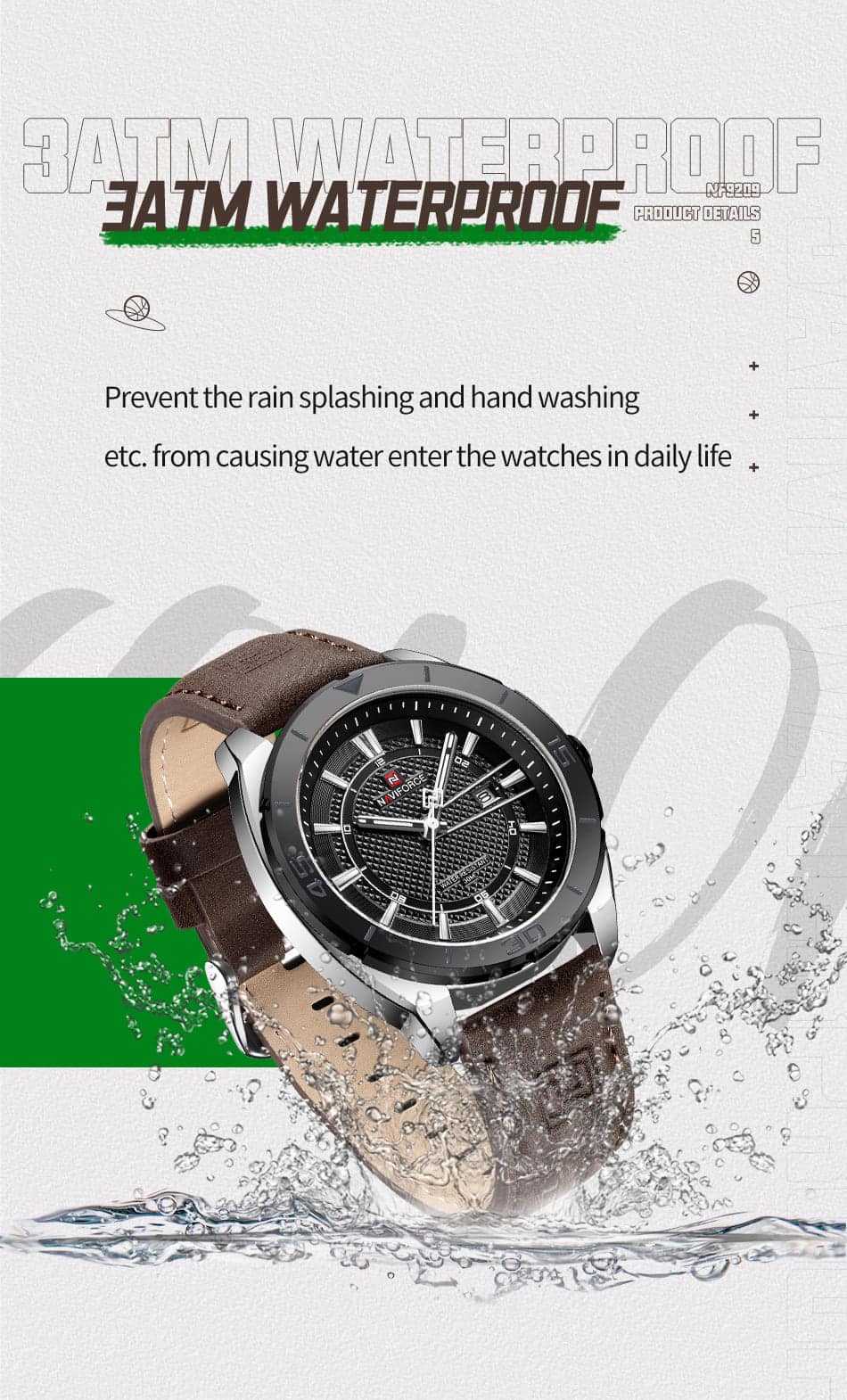 Naviforce Men's Watch NF9209 S B D BN | Watches Prime