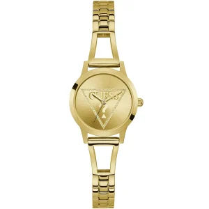 Gw0002l2 guess watch women gold dial metal stainless steel golden strap quartz battery analog lolita