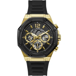 Gw0263g1 guess watch men black dial rubber strap quartz battery analog momentum