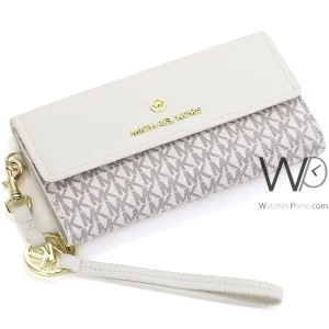 Beige michael kors mk leather women wallet