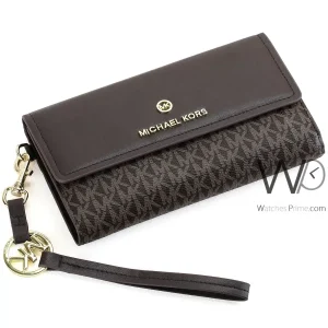 Brown michael kors mk leather women wallet